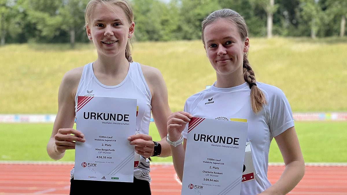 Charlotte Renkert und Nina Bergerfurth bei den Westfalen-Meisterschaften