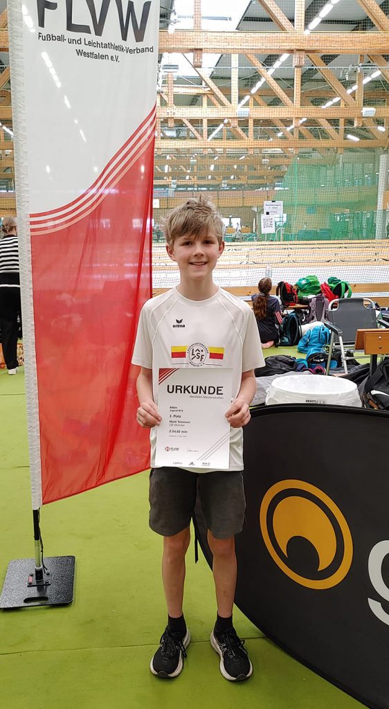 Matti Teismann bei den Westfälischen Hallenmeisterschaften der U14
