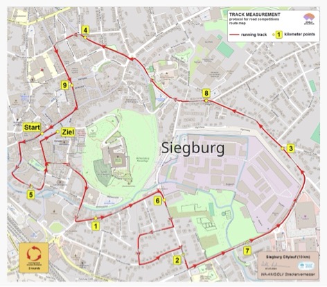 Steckenplan DM 10 km in Siegburg 2025