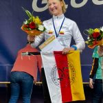 Raija Schmidt vom LSF MastersTeam gewann beim Münster-Marathon 2025 die 28-km-Distanz. Foto: Privat.