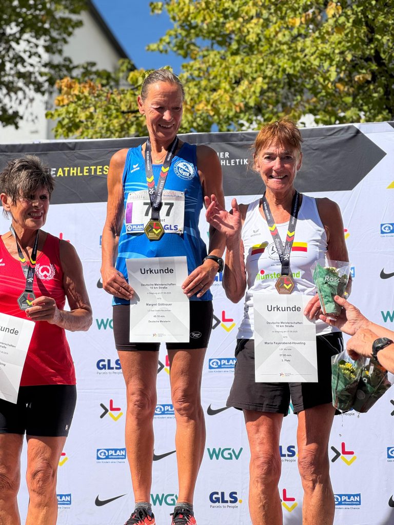 DM 3.2025-09-07 um 16.02.39_ded04e85 LSF Münster, Maria Feyerabend, Bronze in der AK W70 bei der DM Straßenlauf 10 km 2025 in Siegburg. Foto: M. Holtkötter