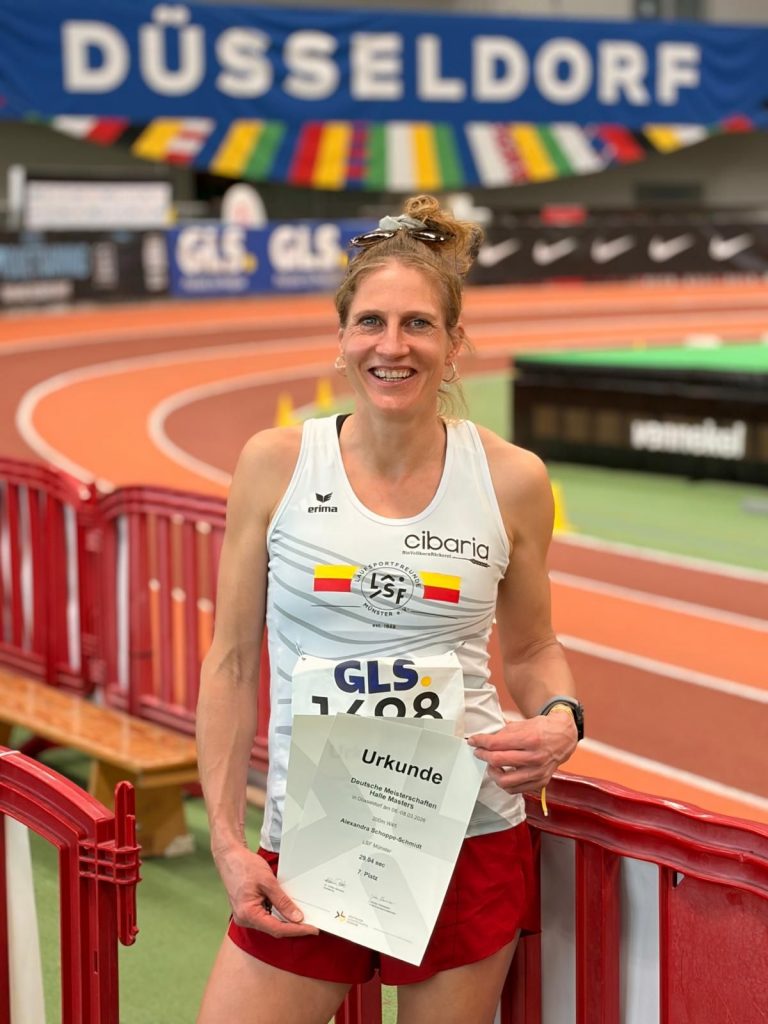 Alexandra Schoppe-Schmidt, LSF MastersTeam, Deutsche Hallenmeisterschaften der Masters 2026, Foto: Privat.
