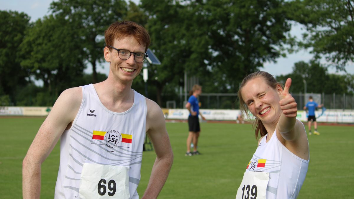 Frederik Taube und Laura Brockhoff, LSF Münster, Kreiseinzelmeisterschaften in Horstmar am 30. Mai 2026