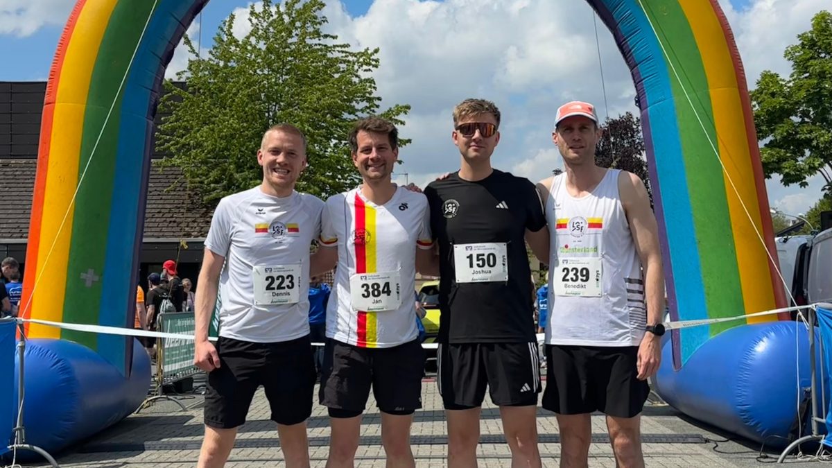 Dennis Kerkenhoff, Jan Ferneding, Josh Kipp und Benedikt Korte, LSF Münster, bei den Riesenbecker Sixdays 2026, Foto: Privat.