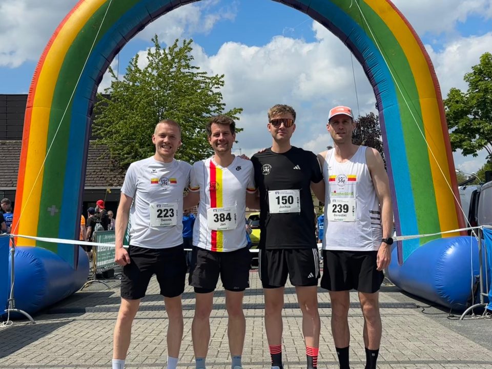 Dennis Kerkenhoff, Jan Ferneding, Josh Kipp und Benedikt Korte, LSF Münster, bei den Riesenbecker Sixdays 2026, Foto: Privat.
