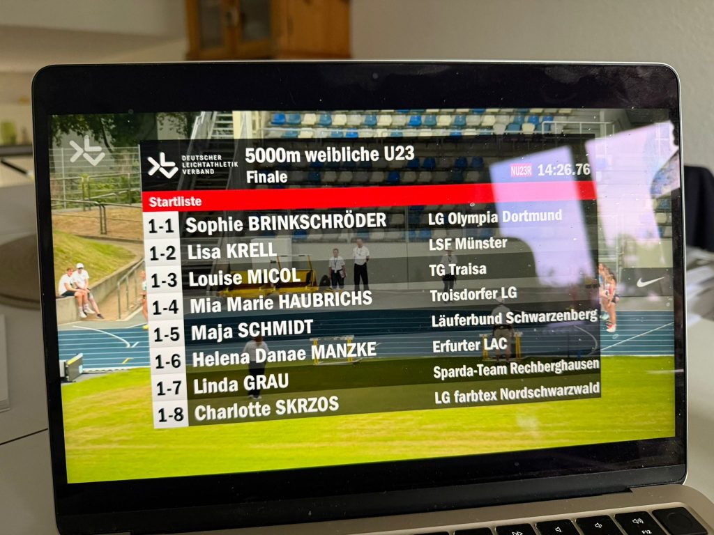 Lisa-Krell-Startliste-DMU23-2026 Startliste 5000 m bei den Deutschen Meisterschaften U23 2026 in Bochum mit Lisa Krell.