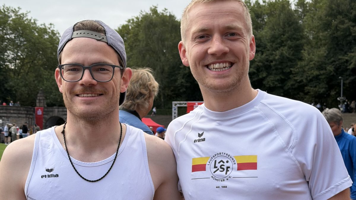 Maximilian Riep und Dennis Kerkenhoff, LSF Münster beim Halbmarathon in Gladbeck 2026, Foto: M. Holtkötter