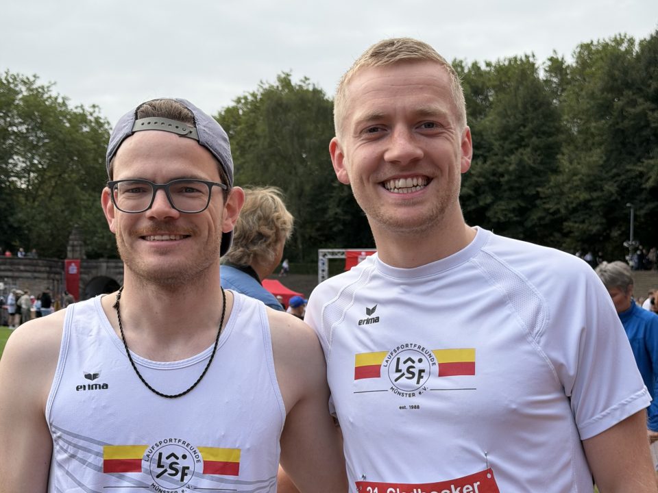 Maximilian Riep und Dennis Kerkenhoff, LSF Münster beim Halbmarathon in Gladbeck 2026, Foto: M. Holtkötter